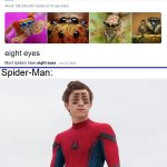 Spider-man with 8 eyes meme