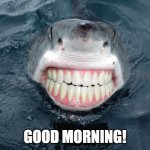 Good Morning | GOOD MORNING! | image tagged in sharkteeth | made w/ Imgflip meme maker