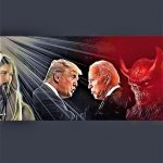Trump (good) vs Biden (evil) meme