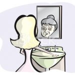 girl and old lady on mirror
