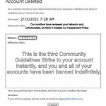 Roblox Strike 3 | 2/15/2021 7:28 AM; Our monitors have reviewed your behavior and, unfortunately, we think it violates our Harassment Policy. HARASSMENT; This is the third Community Guidelines Strike to your account instantly, and you and all of your accounts have been banned indefinitely. | image tagged in poison banned from roblox | made w/ Imgflip meme maker