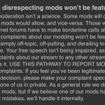 Content disrespecting mods won’t be featured