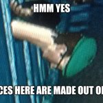 Hmm yes | HMM YES; THE FENCES HERE ARE MADE OUT OF FENCES | image tagged in saints row the third - head stuck in fence,funny,gaming,saints row the third,hmm yes | made w/ Imgflip meme maker