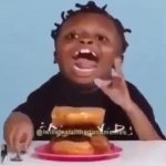 Kid laughs at burger GIF Template