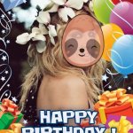 Kylie sloth happy birthday