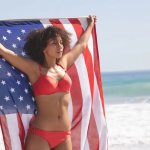 African-American Woman USA flag