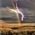 Rainbow with lightening