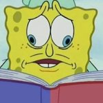 Sponge bob reading book meme