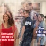 Distracted boyfriend 10 years later surreal