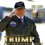 Trump salute in the Right Stuff jacket