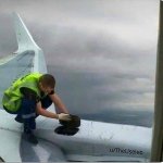 Guy fixing plane mid-flight