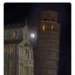 Pisa Tower moon