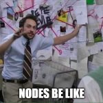 you just gotta connect the dots into the right vectors and everything will make sense | NODES BE LIKE | image tagged in pepe silvia,blender | made w/ Imgflip meme maker