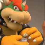 bowser holding a cup template