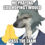 Hmm | ME PRAYING GOD HOPING I WOULD; PASS THE EXAM | image tagged in hmm rabbet dorime | made w/ Imgflip meme maker