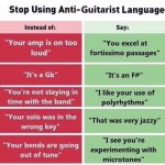 Anti-guitarist language
