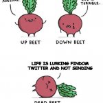 Dead Beet Findom | LIFE IS LURKING FINDOM TWITTER AND NOT SENDING | image tagged in up beet down beet dead beet,memes | made w/ Imgflip meme maker