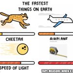 Tape meme | TAPE MEASURE WHEN U LET GO | image tagged in fastest thing on earth,tape,so true,so true memes | made w/ Imgflip meme maker