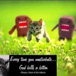 every time you masturbate god kills a kitten