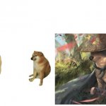 Buff doge vs cheems vs samurai doge