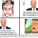 AOC Tax the rich dress Biden meme