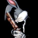 Bugs bunny holding gun