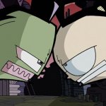 I made a new template for a new invader zim meme | image tagged in zim and dib glaring at each other | made w/ Imgflip meme maker