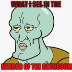 is this true | WHAT I SEE IN THE; MIRROR OF THE BATHROOM | image tagged in spam spam spamity spam | made w/ Imgflip meme maker