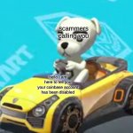 stop it scammers | scammers calling you; hello I am here to tell you your coinbase account has been disabled | image tagged in k k slider in his car | made w/ Imgflip meme maker
