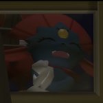 Weavile laughing through a window