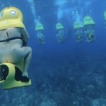 Naked Underwater Scooting