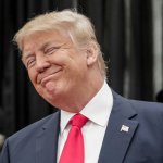 Trump smirks and smiles as the faithful swallow his BS meme