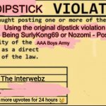 Anti-Dipstick Violation