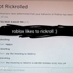 Rickrolled by roblox template