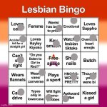 Lesbian bingo | image tagged in lesbian bingo,im gay,hehehe,taken,in love | made w/ Imgflip meme maker