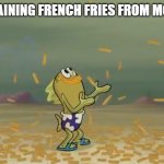 Lol I like fries | HEY IT'S RAINING FRENCH FRIES FROM MCDONALDS | image tagged in hey it s raining x,mcdonalds,memes,french fries,yee | made w/ Imgflip meme maker