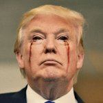 Trump Satan 666 Bleeding Eyes Evil Beast Son meme