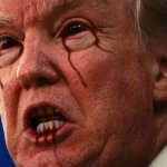 Trump Evil Blood Bleeding Angry Satan demon