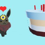 An Eevee and Birthday Cake template
