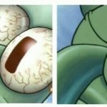 Squidward sleeping - reverse meme