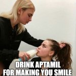 lol aptamil | DRINK APTAMIL FOR MAKING YOU SMILE | image tagged in feeding milk | made w/ Imgflip meme maker