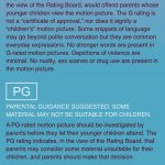 Guide to movie ratings G PG