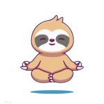 Anime sloth meditating transparent meme