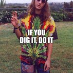 Hippie Logic | PEACE, LOVE, DOVE, ROCK AND ROLL; IF YOU DIG IT, DO IT; POWER TO THE PEOPLE | image tagged in hippie,peace,love | made w/ Imgflip meme maker