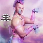 Ok | GUY: BUT YOU DONT LOOK LESBIAN; *IT WAS TRUE EXCEPT FOR THE UNICORN PART-*; ME AND MY GF: HOW BOUT NOW | image tagged in gay unicorn | made w/ Imgflip meme maker