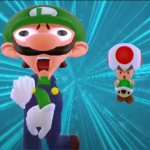 Toad chasing Luigi