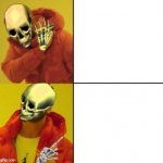 Drake hotline bling skeleton meme