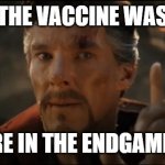 Doctor Strange One | WHEN THE VACCINE WAS MADE; WE ARE IN THE ENDGAME NOW | image tagged in doctor strange one | made w/ Imgflip meme maker