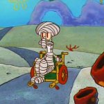 squidward in wheelchair meme