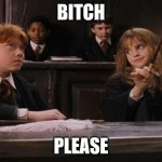 Hermione | BITCH; PLEASE | image tagged in hermione,harry potter,ron weasley,hermione granger | made w/ Imgflip meme maker